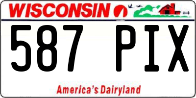 WI license plate 587PIX