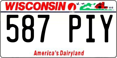 WI license plate 587PIY