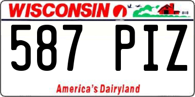 WI license plate 587PIZ