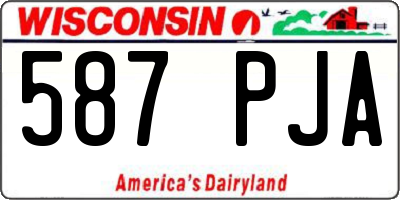 WI license plate 587PJA