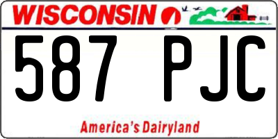WI license plate 587PJC