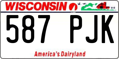 WI license plate 587PJK