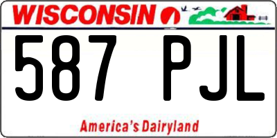 WI license plate 587PJL