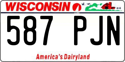 WI license plate 587PJN
