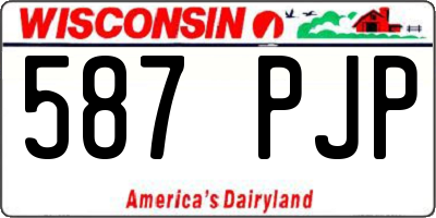 WI license plate 587PJP