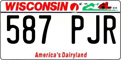 WI license plate 587PJR