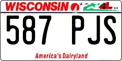 WI license plate 587PJS