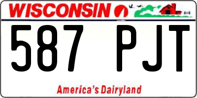 WI license plate 587PJT