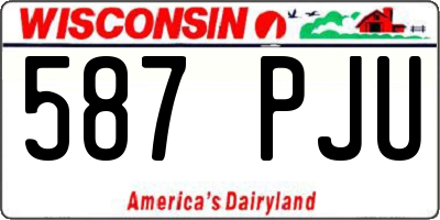 WI license plate 587PJU
