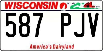 WI license plate 587PJV