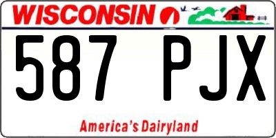 WI license plate 587PJX
