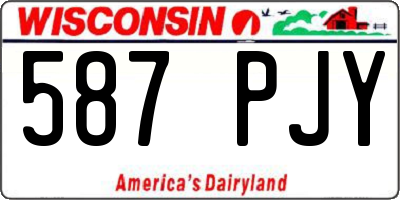 WI license plate 587PJY