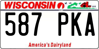WI license plate 587PKA