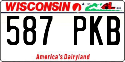 WI license plate 587PKB