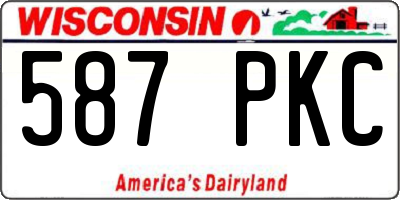 WI license plate 587PKC