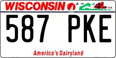 WI license plate 587PKE