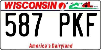 WI license plate 587PKF