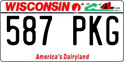 WI license plate 587PKG