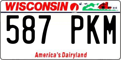 WI license plate 587PKM