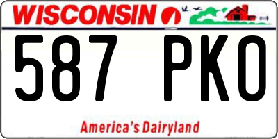 WI license plate 587PKO