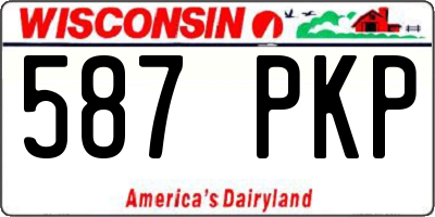 WI license plate 587PKP