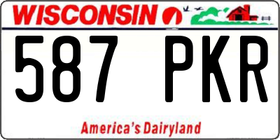 WI license plate 587PKR