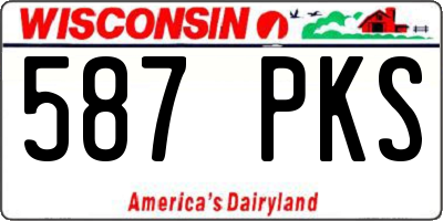 WI license plate 587PKS