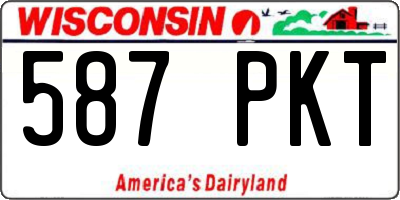WI license plate 587PKT
