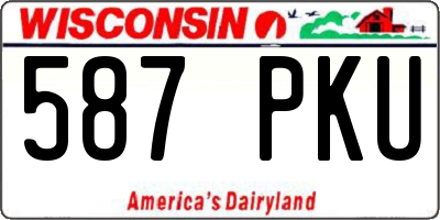 WI license plate 587PKU