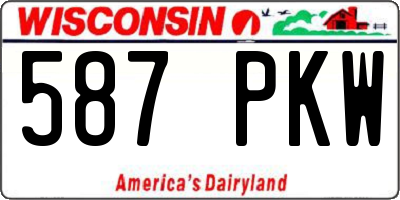 WI license plate 587PKW