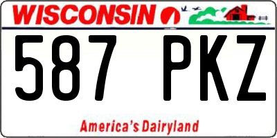 WI license plate 587PKZ