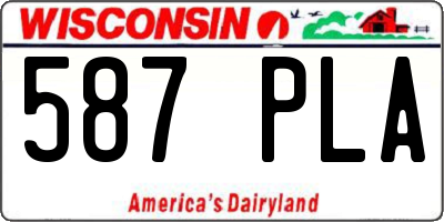 WI license plate 587PLA