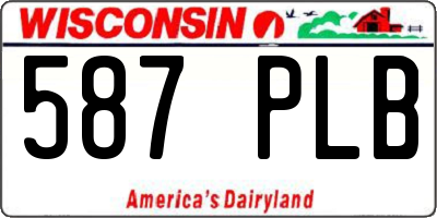 WI license plate 587PLB