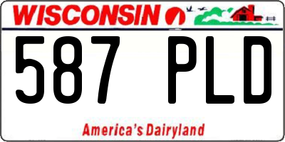 WI license plate 587PLD