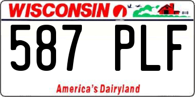 WI license plate 587PLF