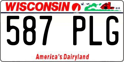 WI license plate 587PLG