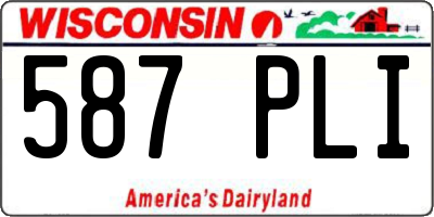 WI license plate 587PLI