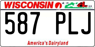 WI license plate 587PLJ