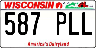 WI license plate 587PLL
