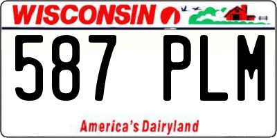 WI license plate 587PLM