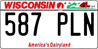 WI license plate 587PLN