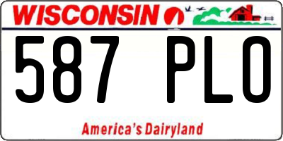 WI license plate 587PLO