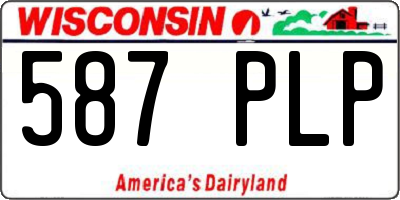 WI license plate 587PLP