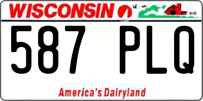 WI license plate 587PLQ
