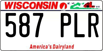 WI license plate 587PLR
