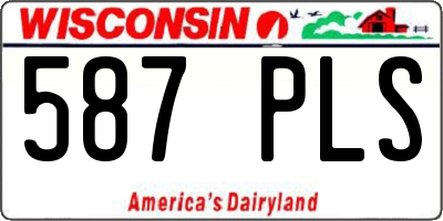 WI license plate 587PLS