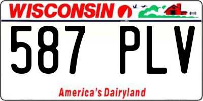 WI license plate 587PLV