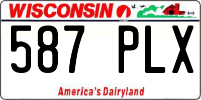 WI license plate 587PLX