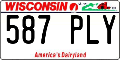 WI license plate 587PLY