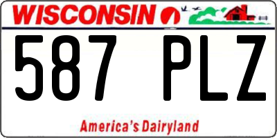 WI license plate 587PLZ
